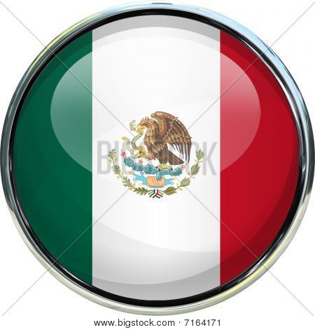 Bandera de México en la esfera de cristal 3D