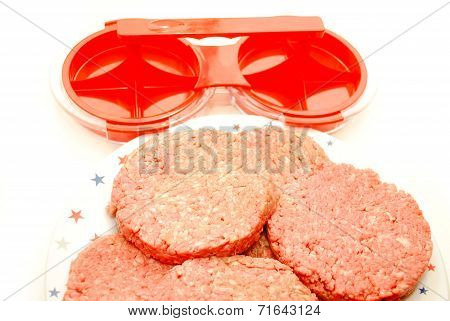 Organic Hamburger Patties Made In A Hamburg Press