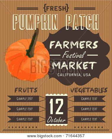 Vintage fresh pumpkin Patch Poster