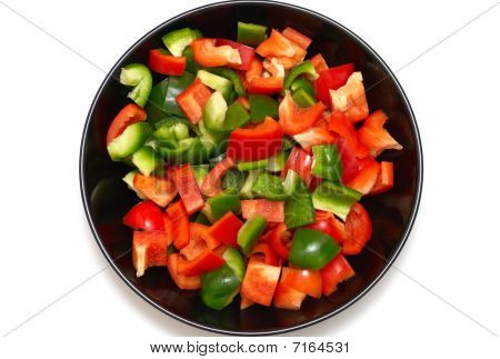 Röd och grön paprika