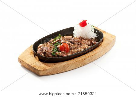Fried Chicken with Sauce and White Radish