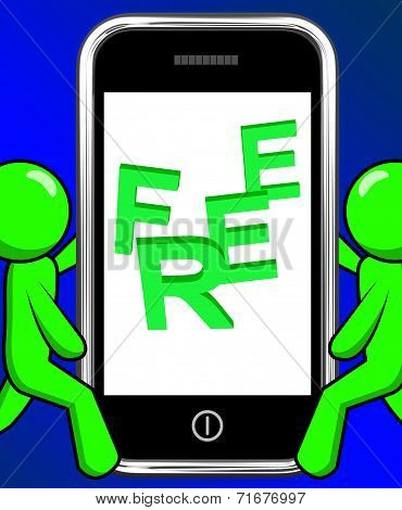 Free On Phone Displays Freebie Gratis And Promotion