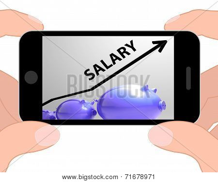 Salary Arrow Displays Pay Rise For Workers