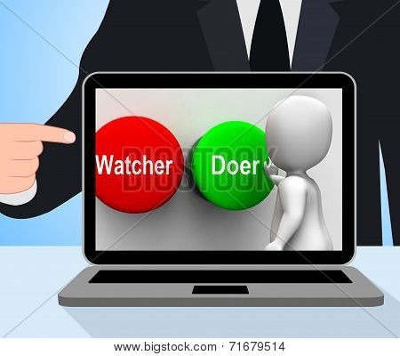 Watcher Doer Buttons Displays Active Inactive Personality Type
