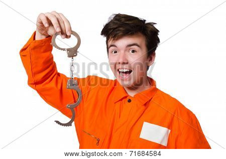 Funny prison inmate in concept