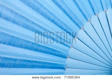 Blue Spanish flamenco fan