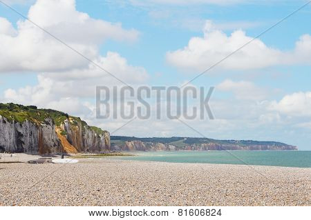 Cliffs And Beach In Dieppe