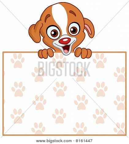 İşareti ile köpek yavrusu