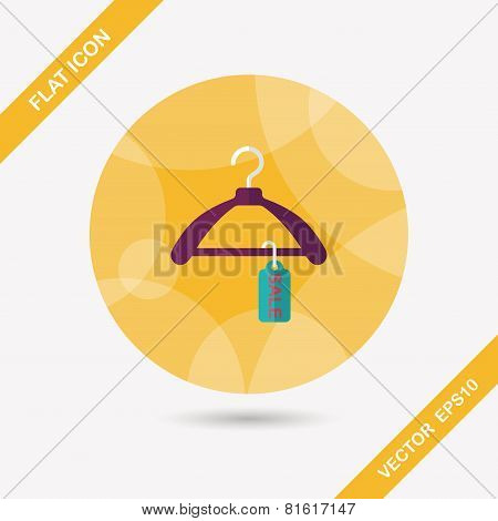 Shopping Clothes Hanger Flat Icon With Long Shadow,eps10