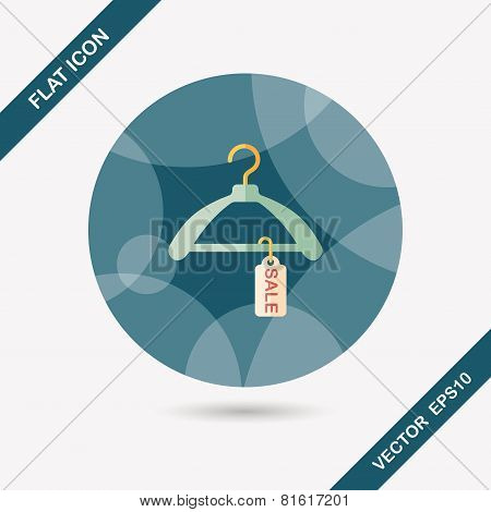 Shopping Clothes Hanger Flat Icon With Long Shadow,eps10