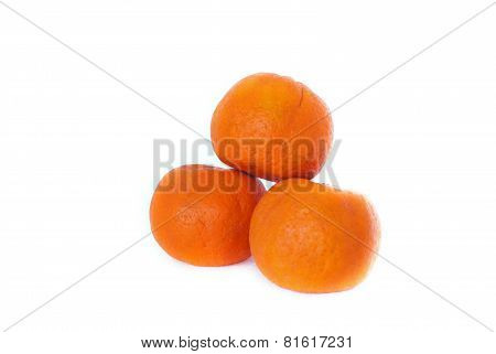 Bunch Of Mandarin Oranges With White Background