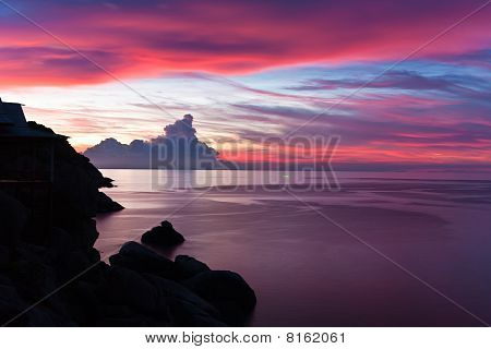 O belo pôr do sol