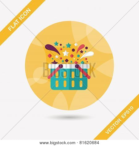Shopping Basket Flat Icon With Long Shadow,eps10
