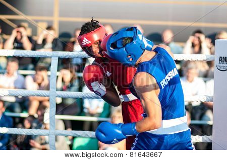 A Boxing Match Between Alayn Limonta (havana, Cuba) And Mamedov Gabil (orenburg, Russia)