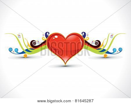 Abstract Artistic Heart With Colorful Floral