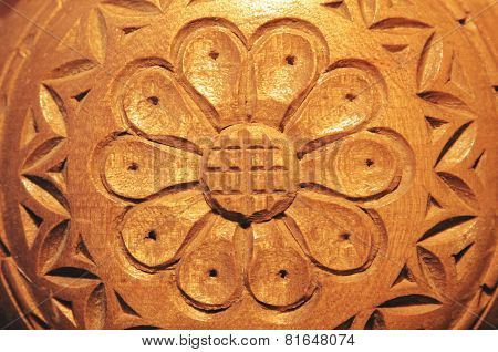 Carved wood flower