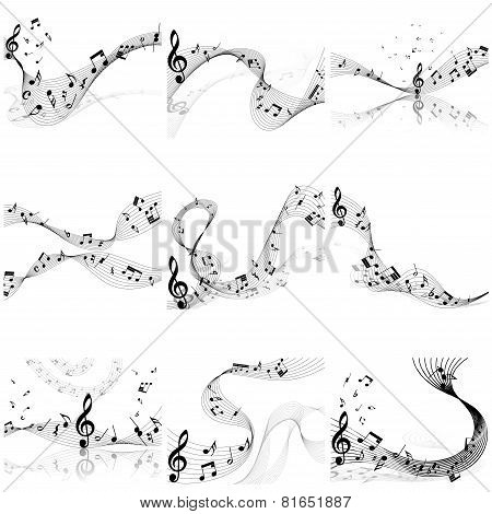Musical Notes Staff Set