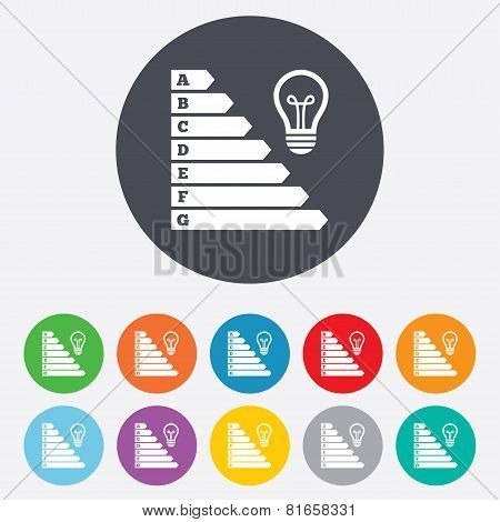 Energy efficiency icon. Electricity consumption