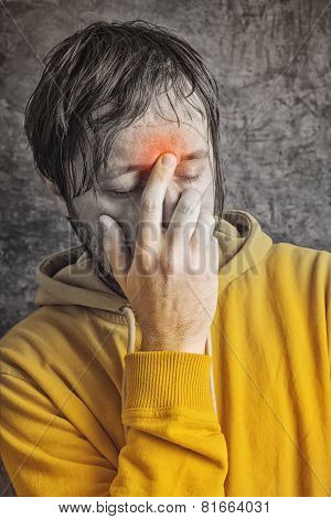 Man With Sinus Headache
