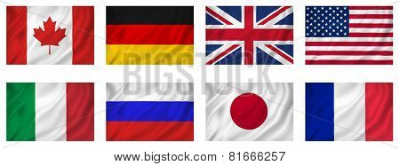 G8 Industrialized Countries Flags