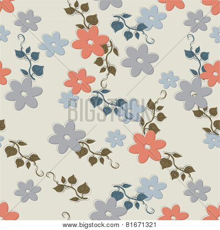 Seamless Floral Pattern Background - Illustration
