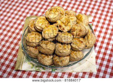 Group Of Fresh Traditional Hungarian Country Food Homemade Pogacsa