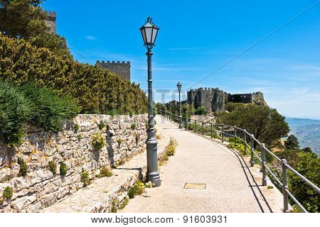 Promenade and castle of Venus at Erice, Sicily
