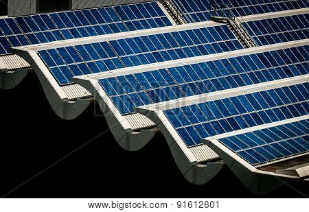 Solar panels on rooftop
