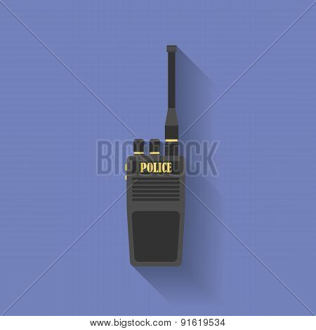 Icon of Police radio. Flat style