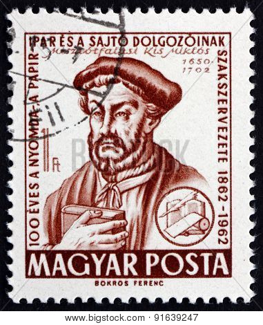Postage Stamp Hungary 1962 Miklos Misztotfalusi Kis, Hungarian Printer