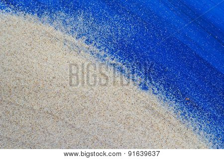 Marine Background Sand Spilled Wooden Table