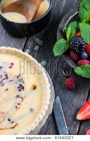 Homemade Tart With Fresh Berries Summer Fruit