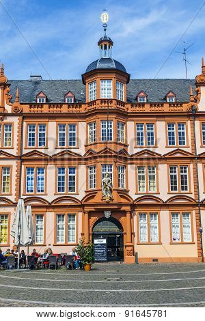 Facade Of Gutenberg House In Mainz