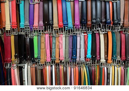 Colorful Leather Waistbands Detail