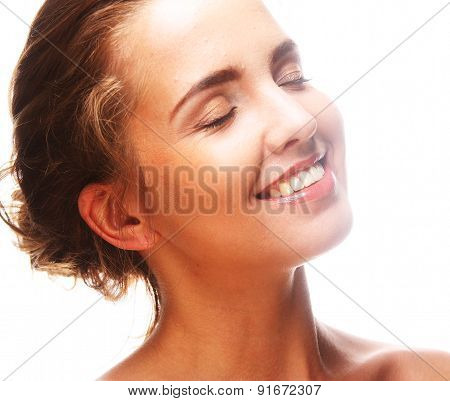young smiling woman with healthy skin