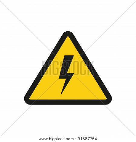 The Lightning Icon. Danger Symbol. Flat
