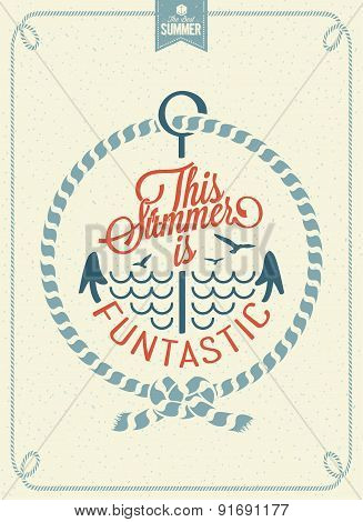 This Summer Is Funtastic Vintage Vector Background