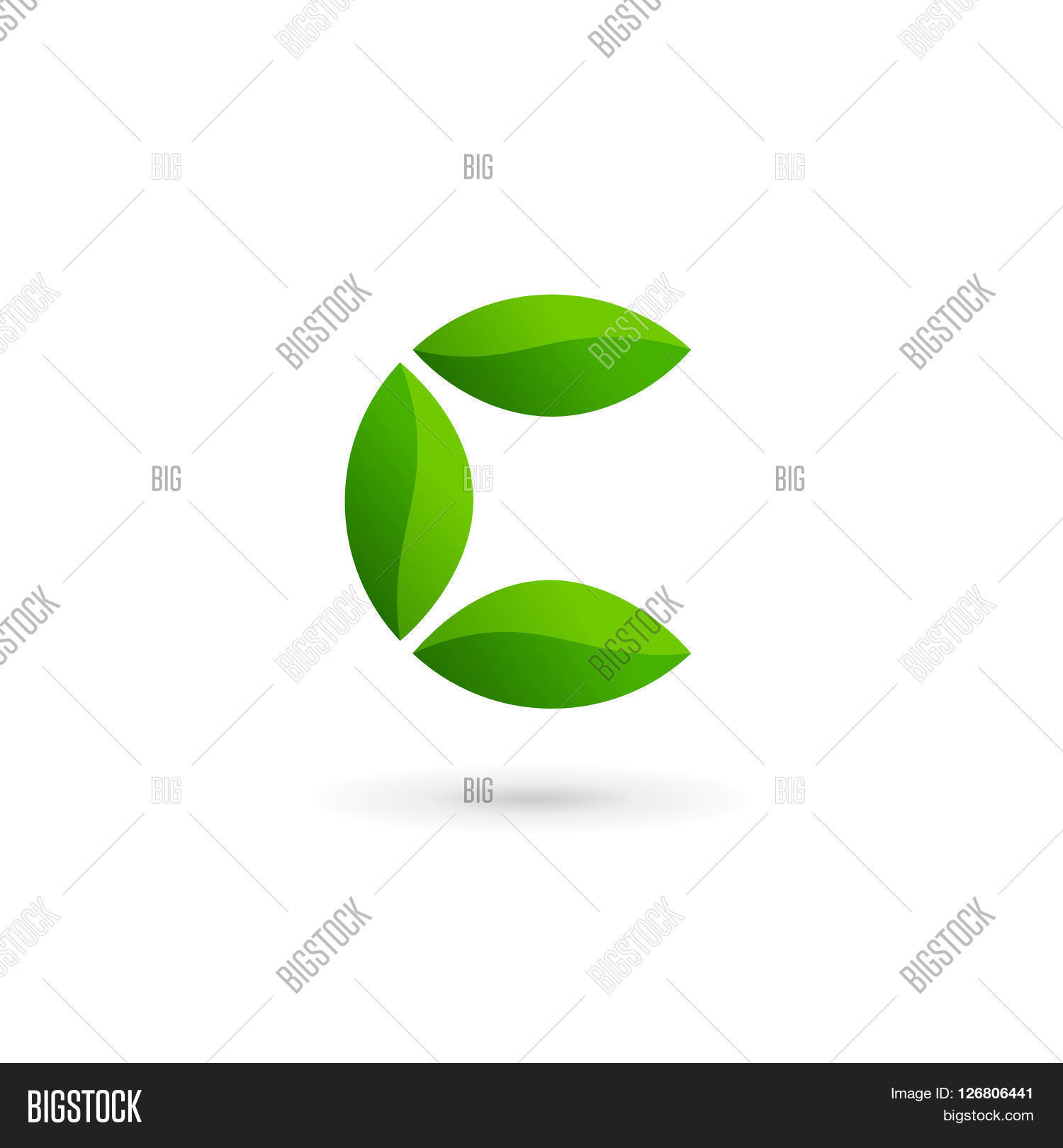 Letter C Eco Leaves Vector & Photo (Free Trial) | Bigstock