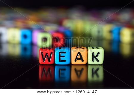 Weak word on colorful dice with reflection