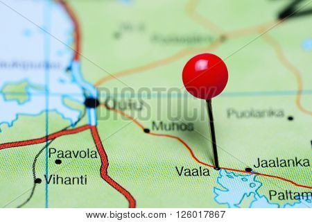 Vaala pinned on a map of Finland