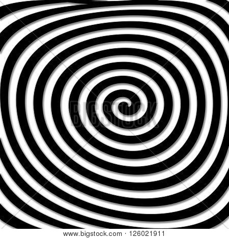 Skewed black hypnotic illustration very strange and hypno