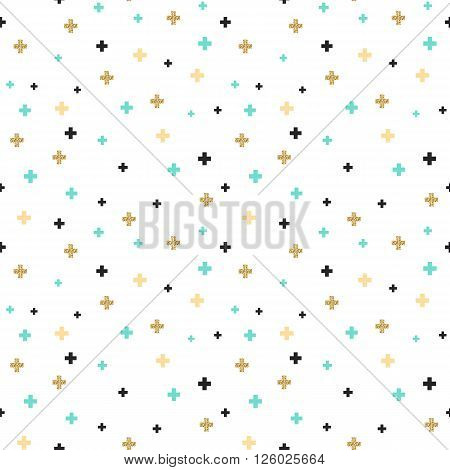 seamless vector cross pretty dot colorful pattern design
