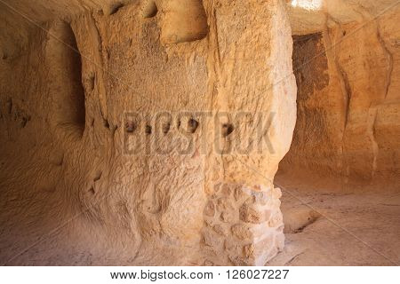 CALASCIBETTA, ITALY - MARCH, 29: View of the Villaggio Bizantino also called the village in the rock on March 29, 2016