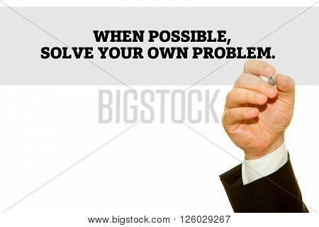 Businessman hand writing 