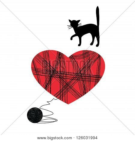 vector illustration can serve as a card for Valentine's Day