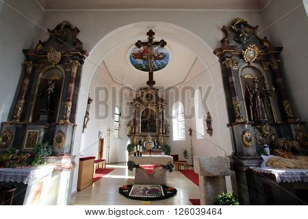 PRIMISWEILER, GERMANY - OCTOBER 20: Church of St. Clement in Primisweiler, Germany on October 20, 2014.