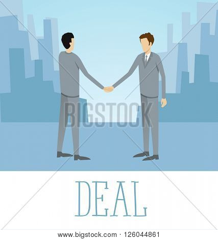 Vector flat business concept deal handshake