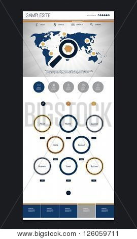 One Page Website Template with Business Theme Header Design