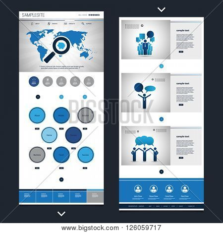 One Page Website Template with Business Theme Header Design