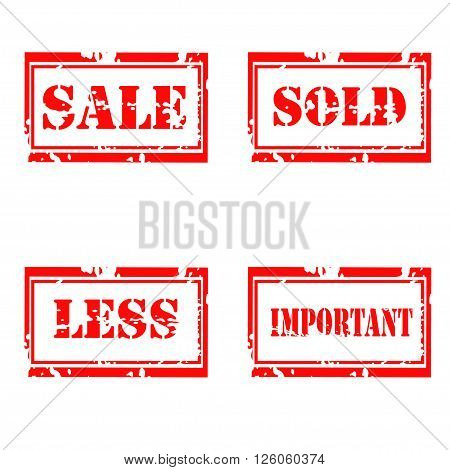 For sale grunge  stamp set on white background